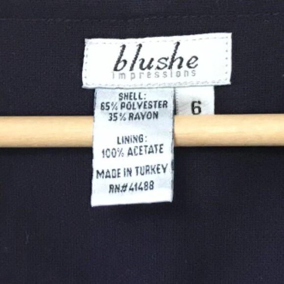 Blushe Impressions Vintage Nautical Sheath Dress: Navy w/Gold Buttons, Size 6 - Picture 4 of 10